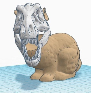 rawr lapin écraser rex trexremix sculptures 3d print model - Mito3D
