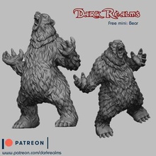 rawwwwr bear game games x-one2 x-axis tech-1 tabletop rpg gaming stop miniature dungeons dragons 3d print model - Mito3D