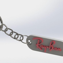 ray-ban logo key ring keychain ray ban lenses brand keys 3d print model - Mito3D