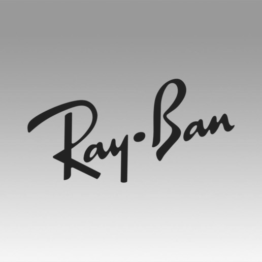 ray ban logo fashion clothing character modern trend stylish moda accessories symbol models style emblem brand beauty eyewear sunglasses glass glasses 3D print model - Mito3D