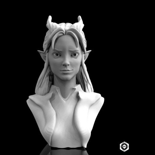 rayla dragon prince art bust elf fanart 3D print model - Mito3D