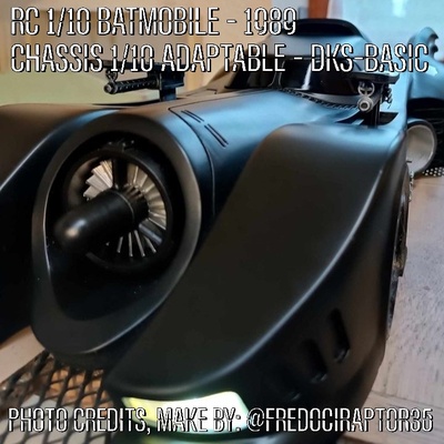 rc 1 10 batmobile 1989 rccar carrossier voiture modèle carhub 3dsets échelle empreinte carrosserie rccars châssis 3d print model - Mito3D