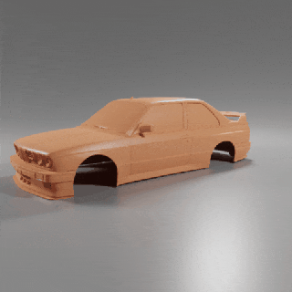 rc 1 10 bmw m3 e30 car radio chassis diecast fast furios initial body rally 3d print model - Mito3D