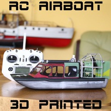 rc airboat game control radio water model realistic scale boat 3d print model - Mito3D