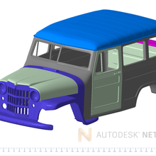 rc vücut jeep station wagon kamyon ölçek paletli 1 10 çeşitli pikap paneltruck istasyonu vagon scx10 trx4 MFT kabuk aksiyal traxxas 3d print model - Mito3D