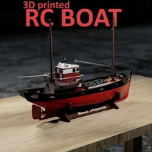 rc fishing boat game control radio model wood scale 3d print model - Mito3D