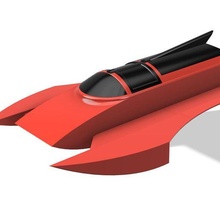 rc hydroboat v2 gadget rcboat catamaran fast speedboat jetboat 3d print model - Mito3D
