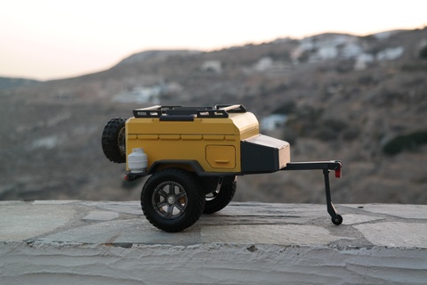 rc offroad utility camper trailer syr01 radio control axial tamiya 1 10 scale scx10 trx4 traxxas camping overland tent 3d print model - Mito3D