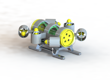 rc rov sumergido ne submarino pez pescar sub juguete captura bagre propulsor motor mecánico robot Esc lindo 3d print model - Mito3D