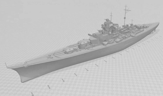 rc échelle allemand bataille navale Bismarck contrôle radio bateau navire guerre Véhicules éloigné 3d print model - Mito3D