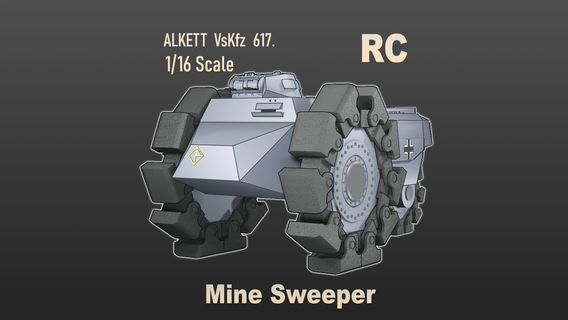 rc tank alkett vskfz 617 1 16 remote control minesweeper panzer scaled ww2 wwii 3d print model - Mito3D