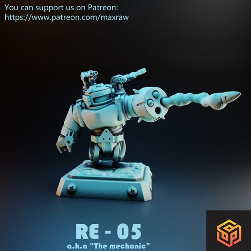 re-05 mechanic robot wargame warhammer 40k spider scout mecha fdm miniature tank battle 3D print model - Mito3D
