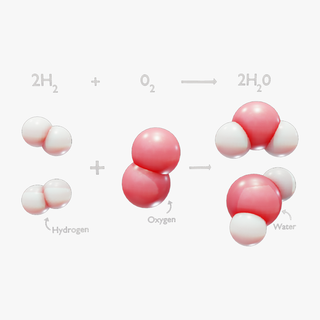 reaction hydrogen oxygen water 2h2o molecule chemistry combine o2 formula microscopic hydrogenreaction bonding molecular element h2o liquid formation equation science 3d print model - Mito3D