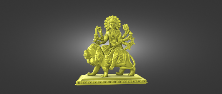 ready print stl file indian goddess jewelry ring 3dfile stlfile 3dcad god idols 3d print model - Mito3D