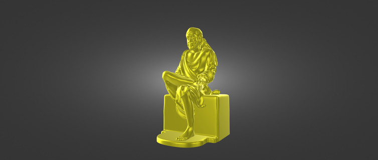 ready printable stl indian god sai baba jewelry ring 3dfile stlfile 3dcad god idols  3d print model - Mito3D