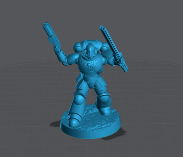ready space troop - chain sword marine 3d print model - Mito3D