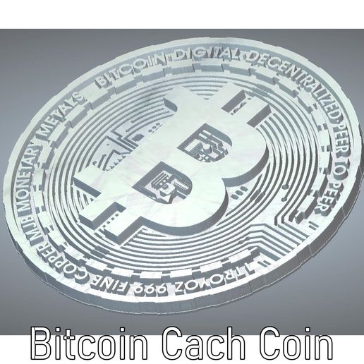 real bitcoin cripto moneda digital oro d56 mm b 02 3d print cnc 3D print model - Mito3D