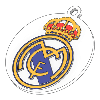 real madrid 3d logo by ok color printable gift keychain ornamental 3d print model - Mito3D