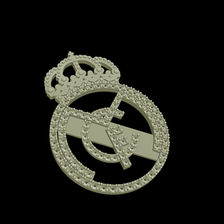 real madrid shield jewelry 3d flower print cult pending said keychain 3d print model - Mito3D