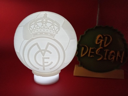 real madrid soccer ball light Various tealight reading party décor man cave art kids room nightlight she shed 3d print model - Mito3D