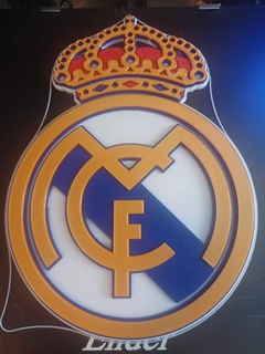 vero Madrid parete placca arte Spagna calcio logo squadra emblema vite montare buco serratura 3d print model - Mito3D