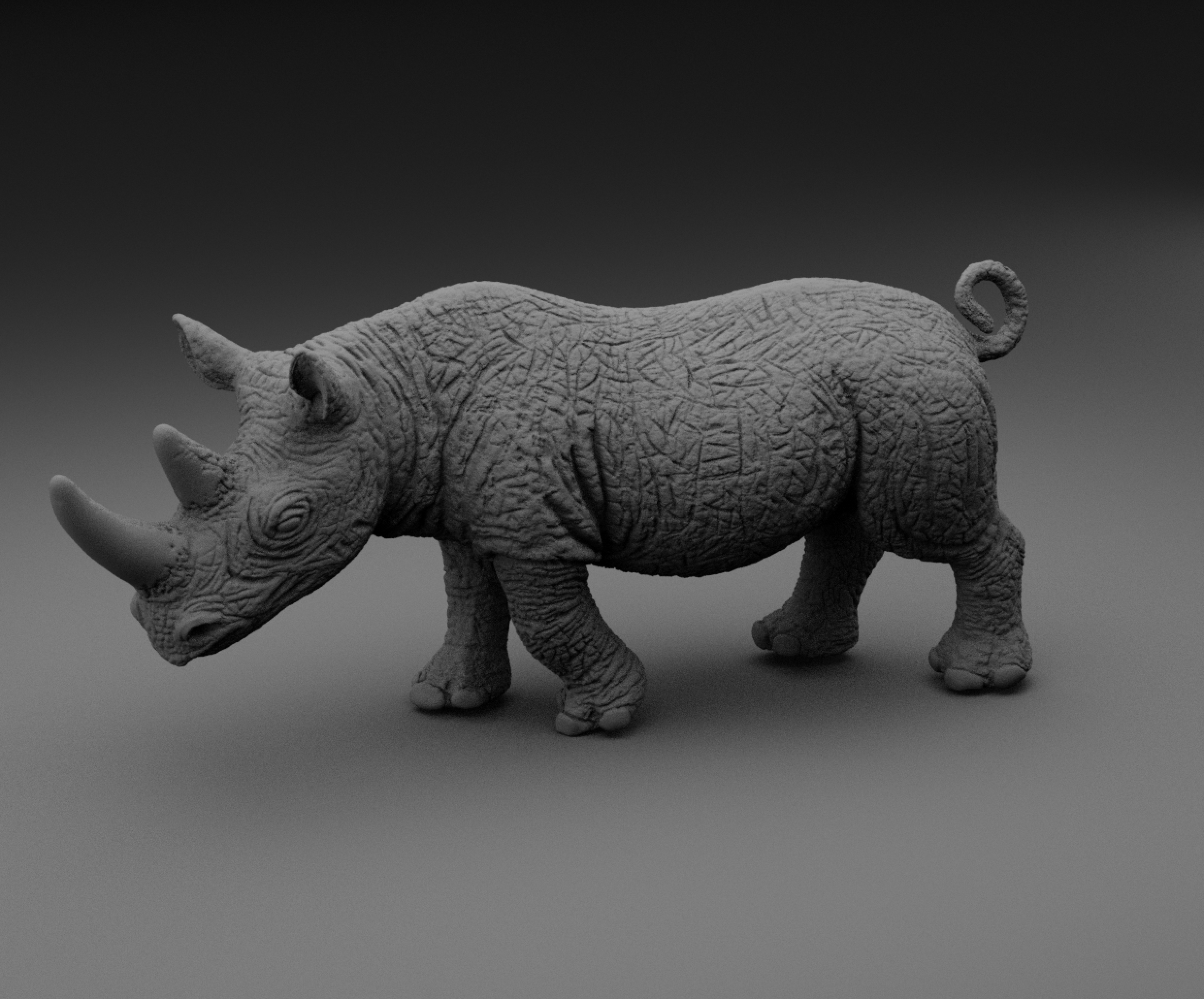 realista 3d impreso rinoceronte escultura Arte salvaje fauna silvestre animal imprimible figurilla hogar casa decoración 3D print model - Mito3D