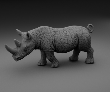 realista 3d impreso rinoceronte escultura Arte rinoceronte rinoceronte salvaje fauna silvestre animal imprimible animal figurilla hogar casa decoración 3d print model - Mito3D