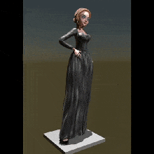 réaliste anime fille longue fête robe art presse papiers bureau chambre manche mode mariage Gâteaux 3d print model - Mito3D