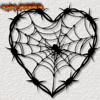 realistic black widow wall art gothic decor heart halloween decoration spider goth red back wire web punk creepy dark arts 2d 2dart animal insect 3d print model - Mito3D