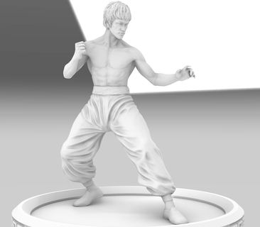 realistic bruce lee statue martial arts enter dragon 3d high detail model 3d print model - Mito3D