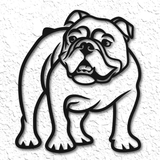 gerçekçi bulldog duvar Sanat Boğa köpek dekor zorba ingilizce büyük doğurmak yavrusu yetiştirici bakıcı 2d soyağacı 3d print model - Mito3D