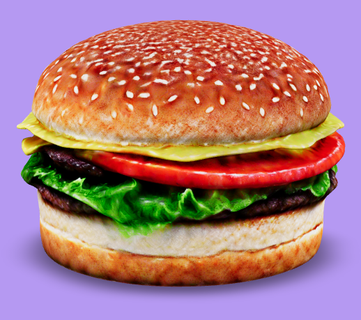 realistisch Burger Kunst Burger Snack realistisch Hamburger 3d print model - Mito3D