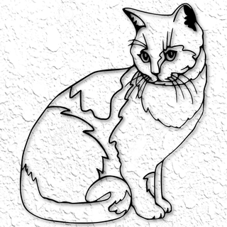 gerçekçi kedi duvar Sanat Yavru oturma dekor 2d baskılar yavrusu Şirin fantezi Öz kediler geometrik modern nostaljik minimalist düşük poli Bedava ev hayvan 3d print model - Mito3D