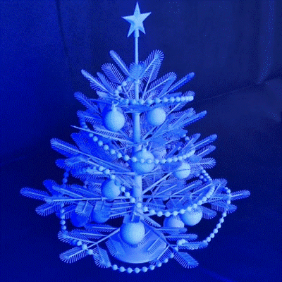 realistic christmas tree fir noel baubles 3d print model - Mito3D