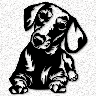 realista perro tejonero pared Arte doxie perrito decoración 2d juguete taza té miniatura raza peludo pequeña hogar casa escuela politécnica animal weenie 3d print model - Mito3D