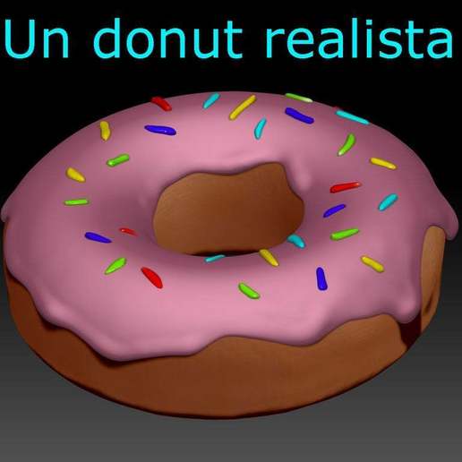 realista donut onu a arte donuts geada glaseado rosquilla no topo esculturas 3D print model - Mito3D