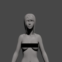 realistic female figure 3d model- base mesh game model 3d print model - Mito3D