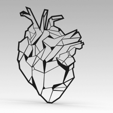 realistic geometric heart 2d wall art 3d print model - Mito3D