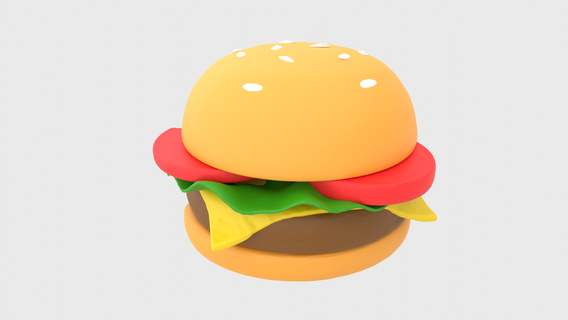 realistic hamburger cheese burger fast food food hamburger art real bread cheese burger toy fat chunky snacks dinner meals meat beef cheeseburger play keycaps burger sandwich  3d print model - Mito3D