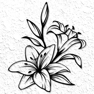 realista lírios parede arte observador estrelas decoração 2d flor rosas margaridas girassóis tulipas orquídeas flores silvestres floral arranjo padronizar botânico jardim casa poli impressão 3d print model - Mito3D