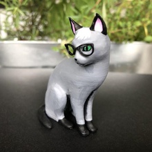 réaliste raymond chat - animal crossing jeu jouet des lunettes cat kitty de nintendo figure réel 3d print model - Mito3D
