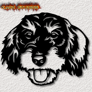 realistic schnoodle dog wall art scotty poodle mix decor 2d animal schnauzer terrier puppy low poly 2dart free easy home decoration 3d print model - Mito3D