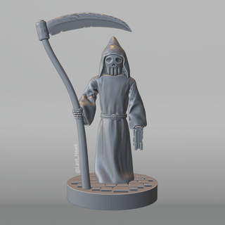 reaper book scythe miniature character 3d print model - Mito3D