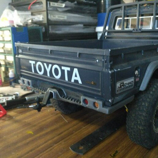 rear bumper suit killerbody lc70 land cruiser rc rock crawler scx10 rc4wd traxxas element axial gmade trx-4 trailfinder 2 gelande 4 runner thunder tiger kaiser xs ax10 transmission raaf d90 d110 killer body lc 3D print model - Mito3D