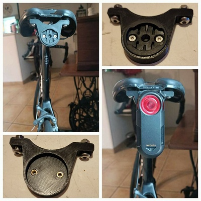 rear light bracket garmin varia bike support 3d print model - Mito3D