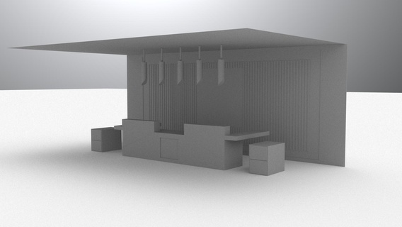 recepción + pared mueble 3d print model - Mito3D