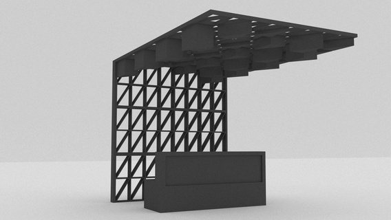 recepción + pared mueble 3d print model - Mito3D