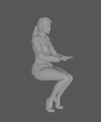 réceptionniste séance dame diorama figure 3d modèle femelle femme 3d print model - Mito3D