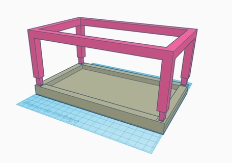 recessed cube table 3d print model - Mito3D