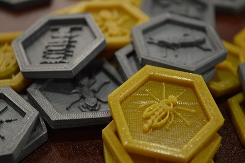 recessed hive tiles mosquito ladybug pillbug expansions boardgame board game games 3d print model - Mito3D